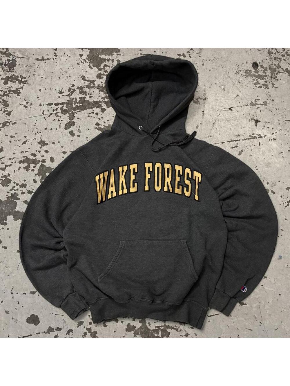 Mens Y2K Champion Wake Forrest Embroidred Hoodie Size S